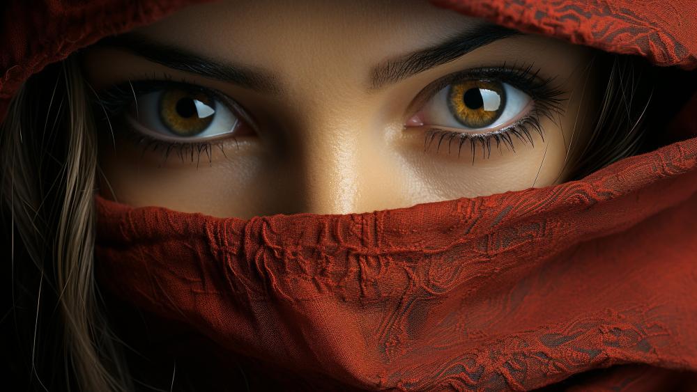 Enigmatic Gaze Beneath the Hoodie wallpaper