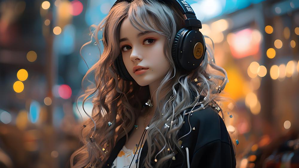 Dreamy Beats in Neon Lights wallpaper
