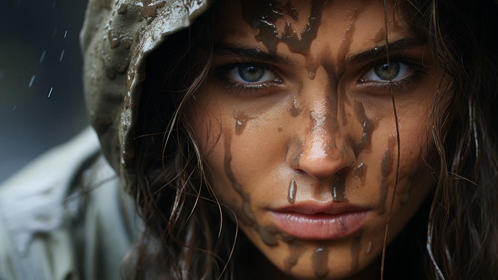 Rain-Soaked Reflections: The Strength Within wallpaper