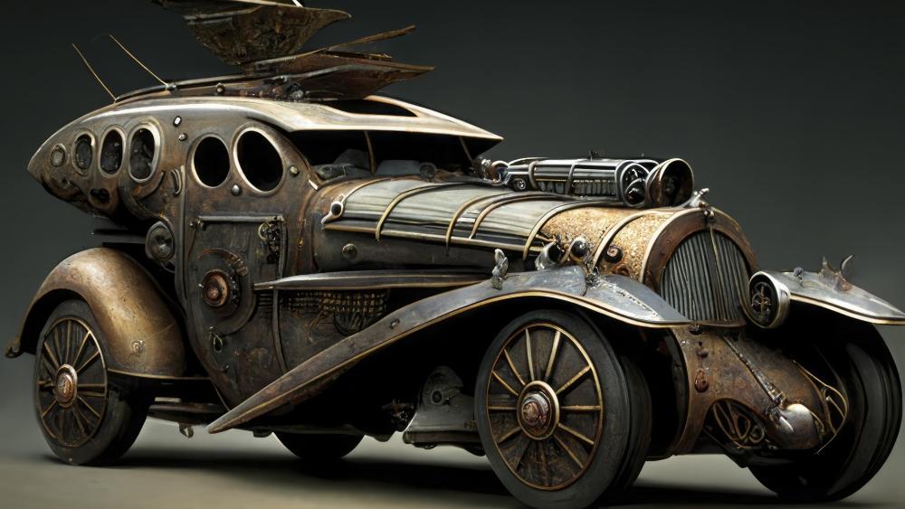 Steampunk Dream on Wheels wallpaper