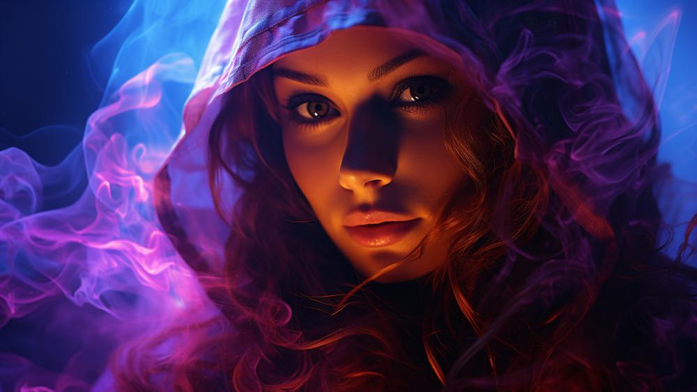Mysterious Elegance in Vibrant Hues wallpaper