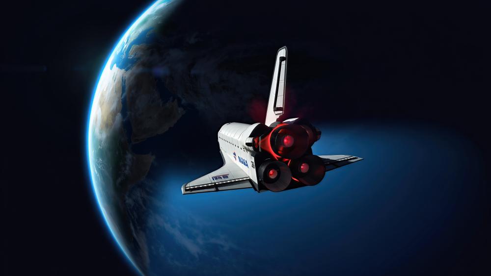 Spaceplane's Odyssey Above Earth wallpaper