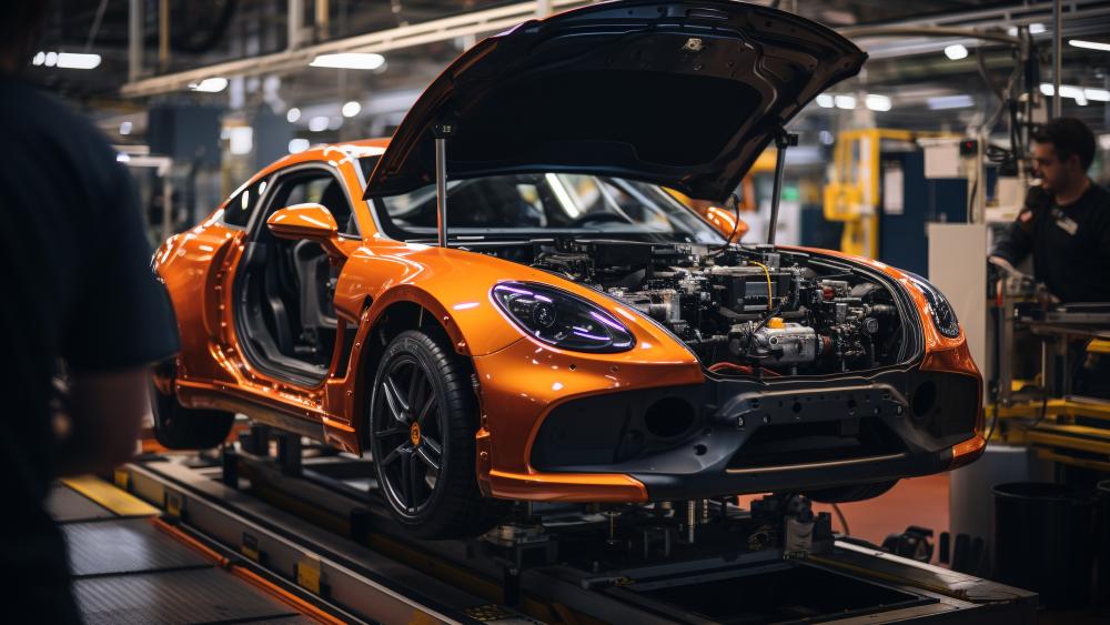 Car Assembly in High-Resolution Elegance wallpaper