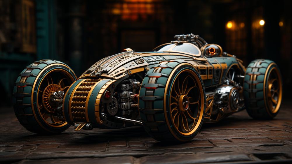 Futuristic Steampunk Racer wallpaper