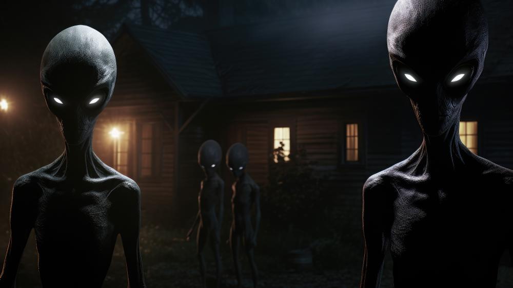 Alien Encounter Eerie Night Awakening wallpaper