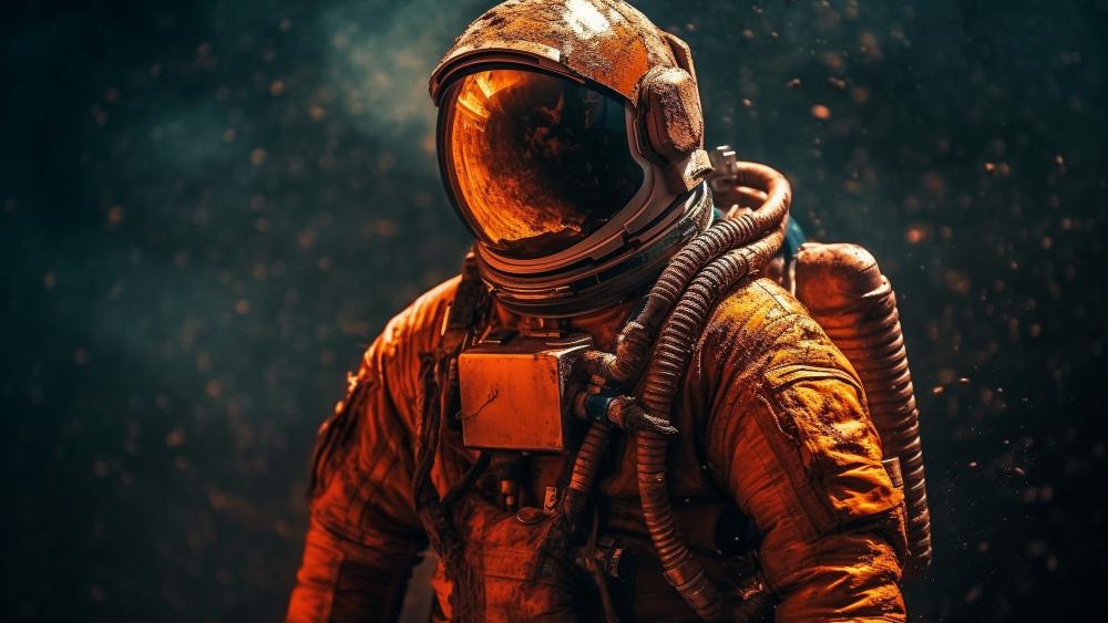 Astronaut in a Cosmic Fantasy Realm wallpaper