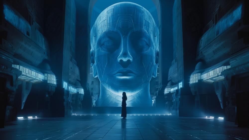 Futuristic AI Realm Awaits Discovery wallpaper