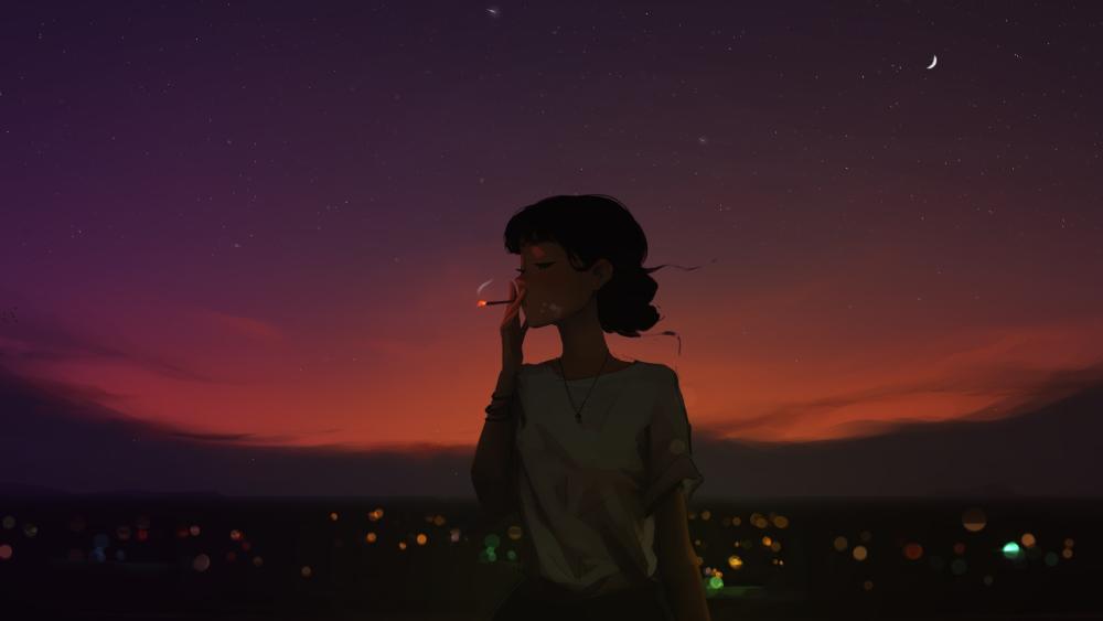 Sunset Reflections Lofi Vibes wallpaper
