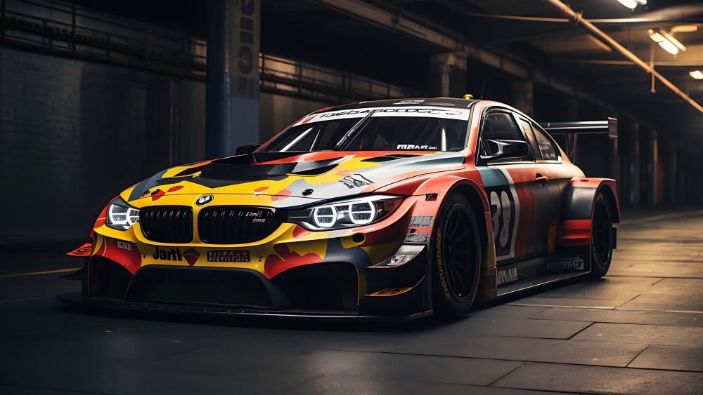 Vibrant BMW Sports Car in 5K AI Art wallpaper