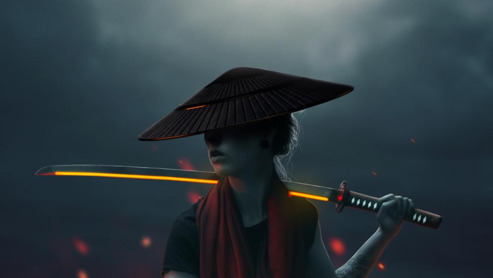 Samurai Shadows Unveiled: The Enigmatic Warrior Woman wallpaper
