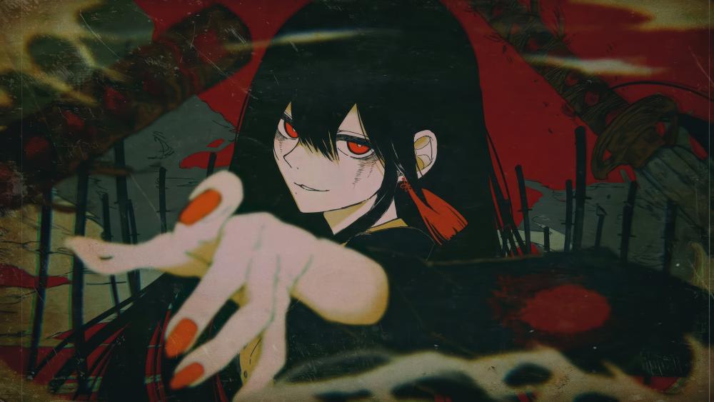 Enigmatic Gaze in a Dystopian World wallpaper