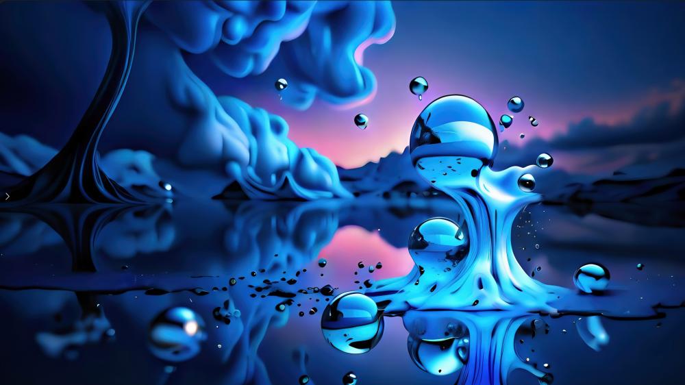 Fluid Dreams in Blue and Purple wallpaper