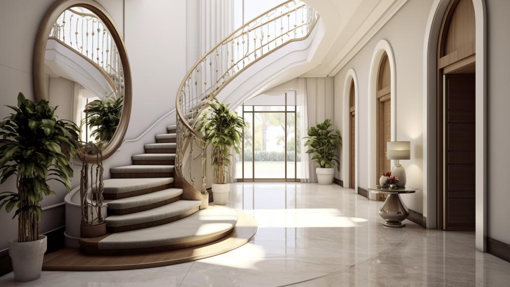 Luxurious Elegance in a Grand Lobby wallpaper