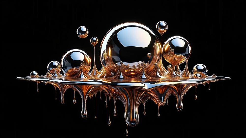 Liquid Spheres in Abstract Elegance wallpaper