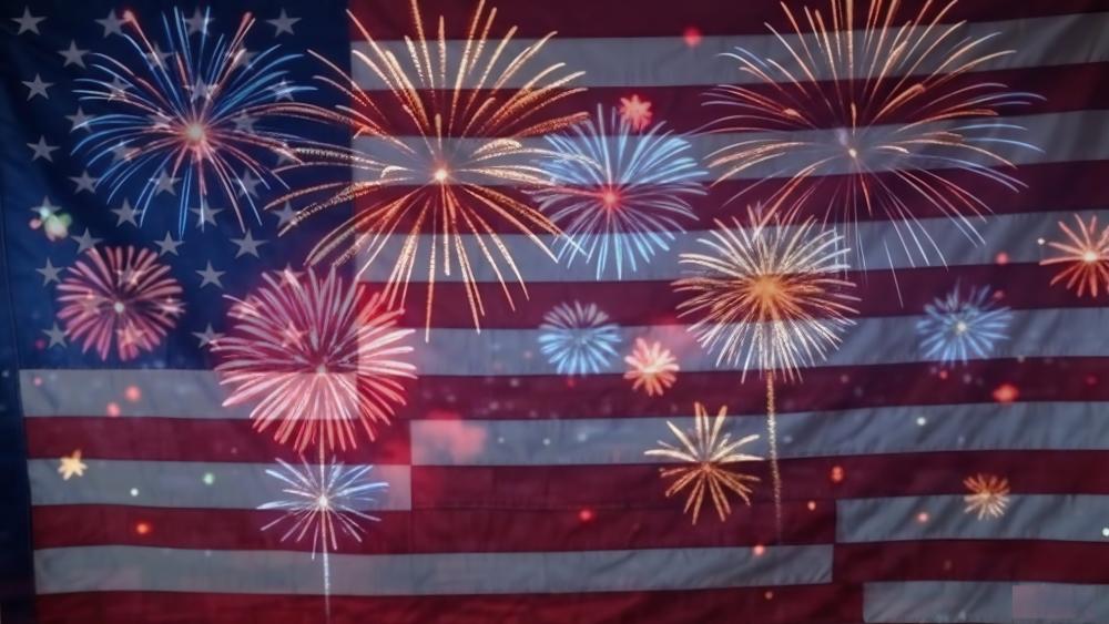 Fireworks Over American Pride AI Art wallpaper
