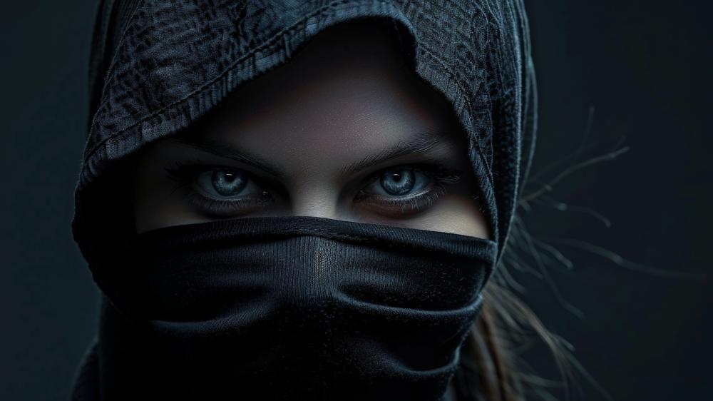 Enigmatic Gaze in the Shadows wallpaper