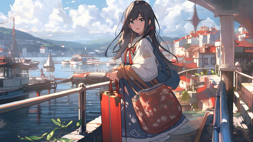 Wanderlust Anime Adventure in Vivid 5K wallpaper