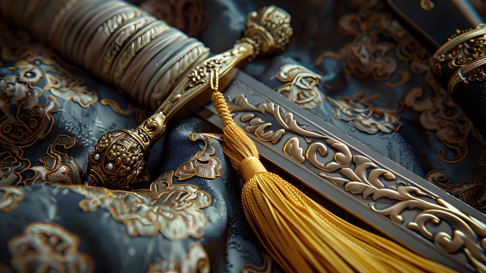 Antique Elegance A Sword's Timeless Beauty wallpaper