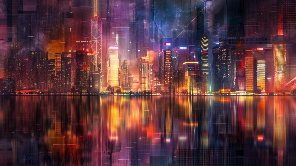 Neon Skyline Symphony wallpaper