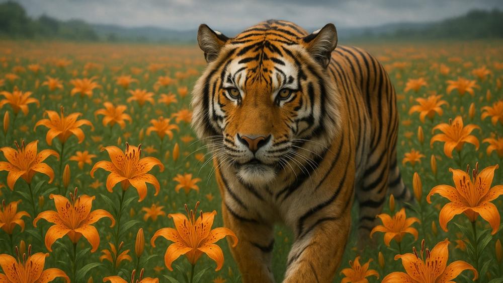 Field of Tiger Lilies wallpaper