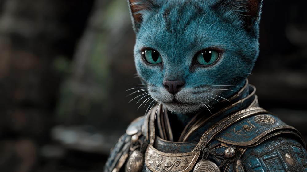 Blue Cat in Shining Armor wallpaper