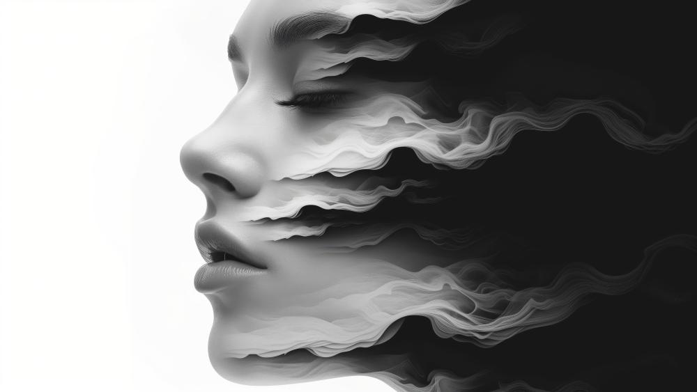 Monochrome Elegance Artificial Intelligence Art wallpaper