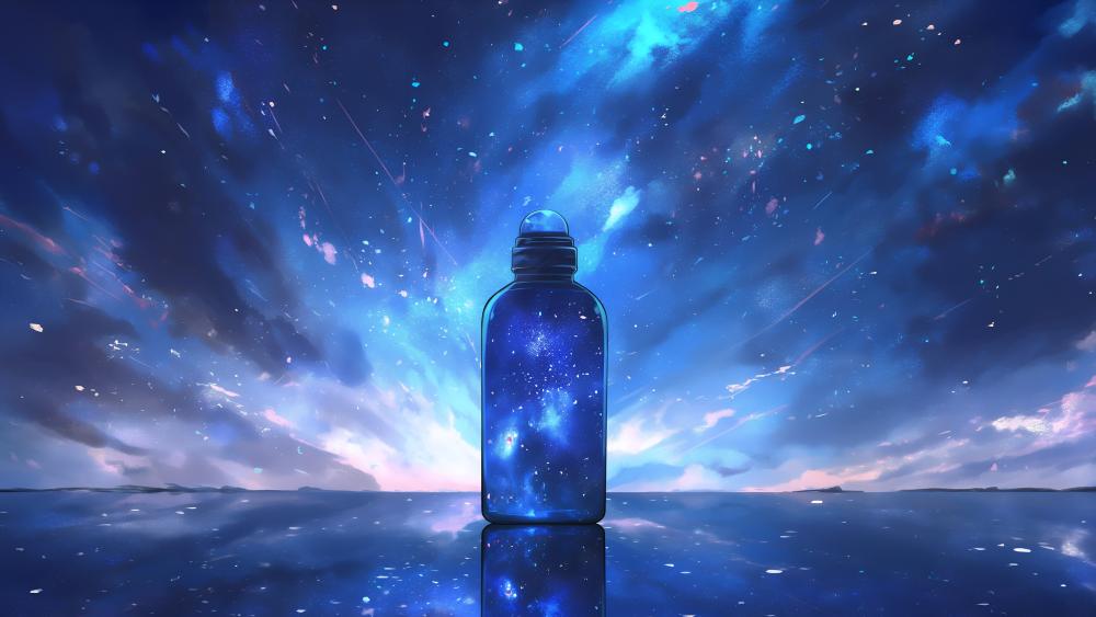 Galaxy in a Bottle Fantasy Wallpaper wallpaper