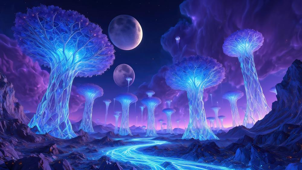 Crystal Trees wallpaper