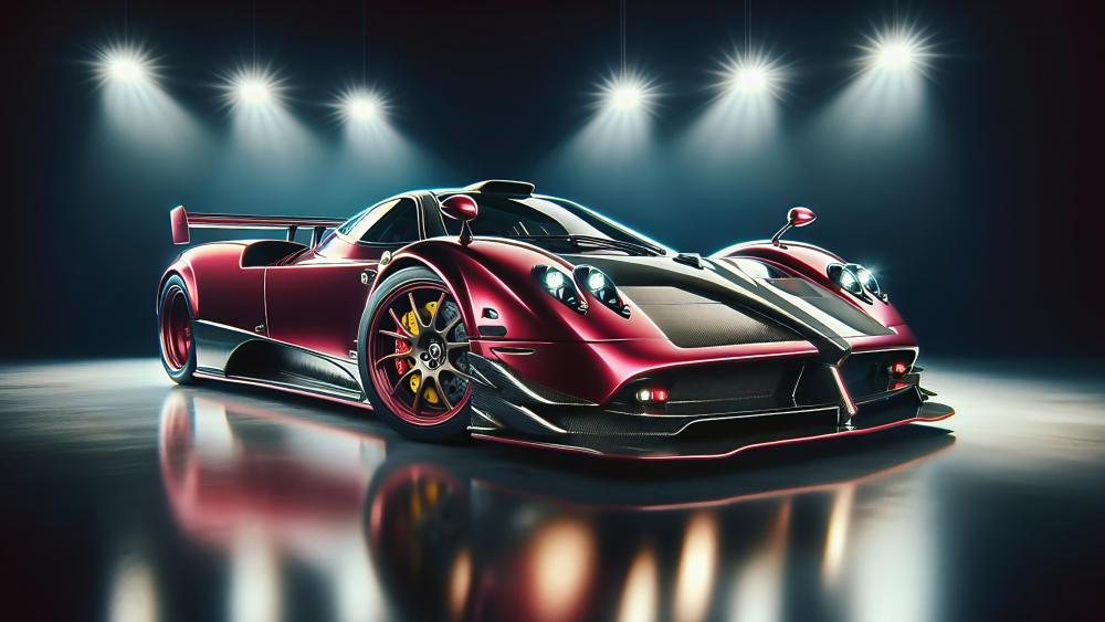 Cherry Red Pagani Zonda wallpaper