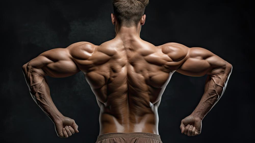 Strength in Focus: Digital Art of Muscular Elegance wallpaper