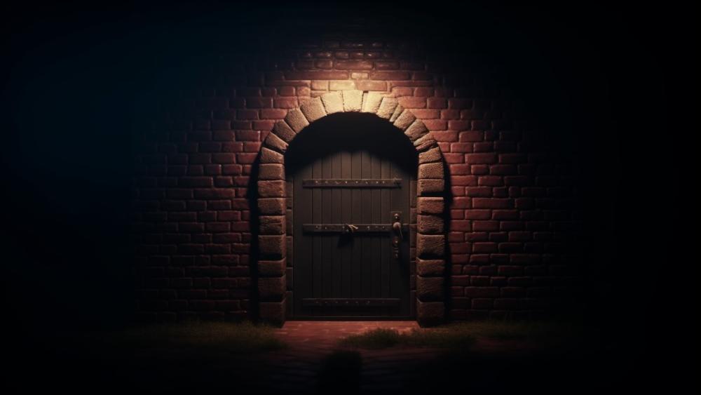 Dungeon Doorway in a Mystical Realm wallpaper
