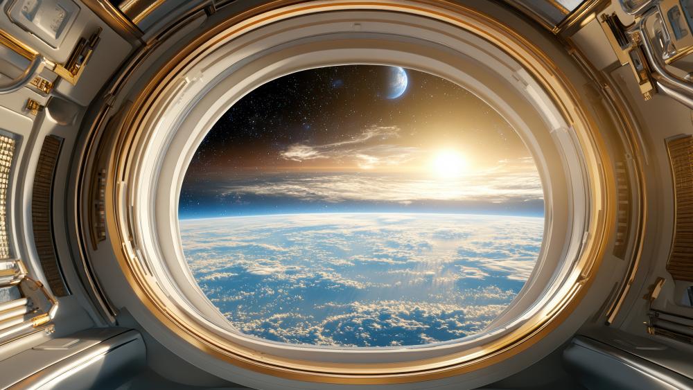 Spaceship Window to a Distant Horizon wallpaper