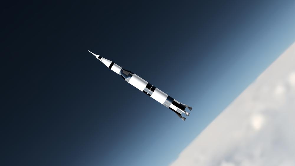 Rocket in the Vastness of Space wallpaper