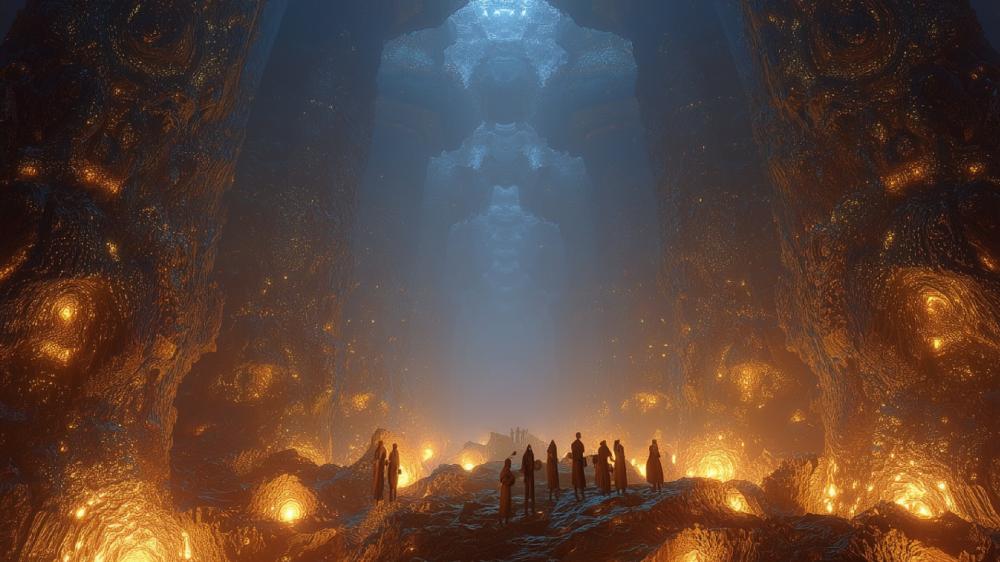 Fractal cave wallpaper