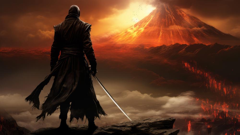 Eruption of the Solitary Ninja Warrior wallpaper