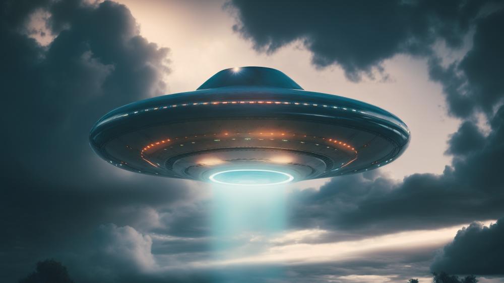 UFO Hovering at Dusk in 4K Clarity wallpaper