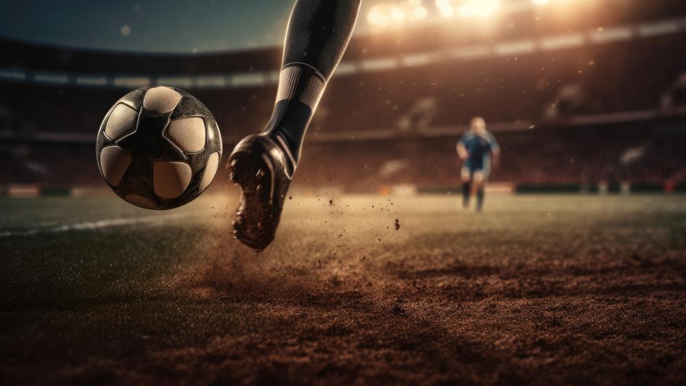 Dynamic Soccer Action on a 5K Stadium Field wallpaper