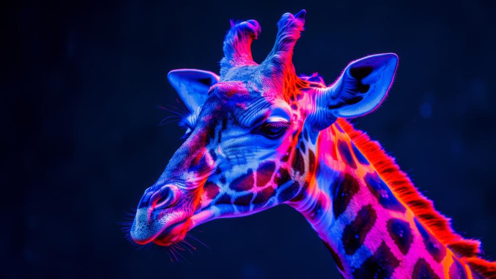 Neon Giraffe Radiance wallpaper