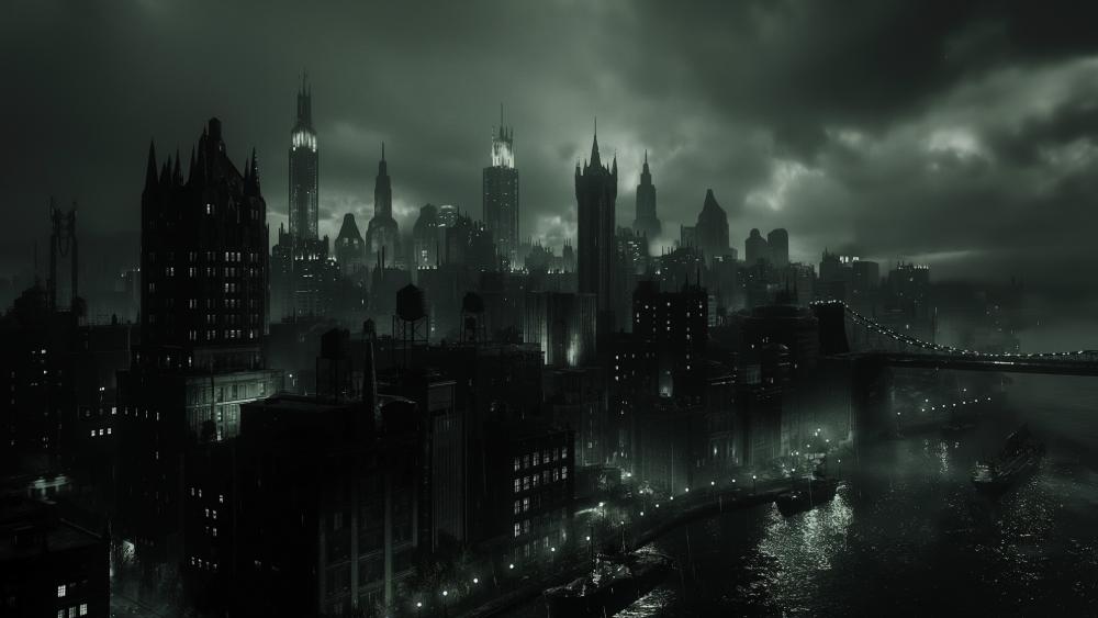Dark Cityscape: Gotham in Shadows wallpaper