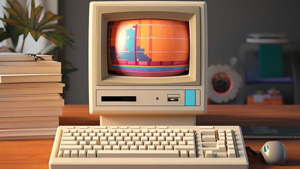 Retro Desktop Vibes with AI Twist wallpaper