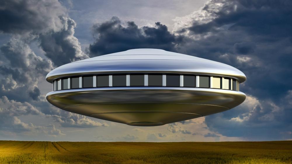 UFO Over Fields at Dawn wallpaper