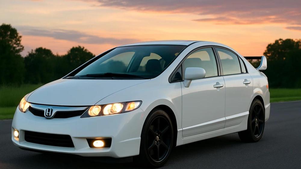 Honda Civic at Sunset wallpaper