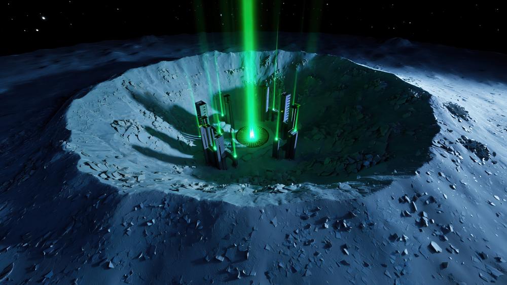 Alien Energy Beacon on Lunar Surface wallpaper
