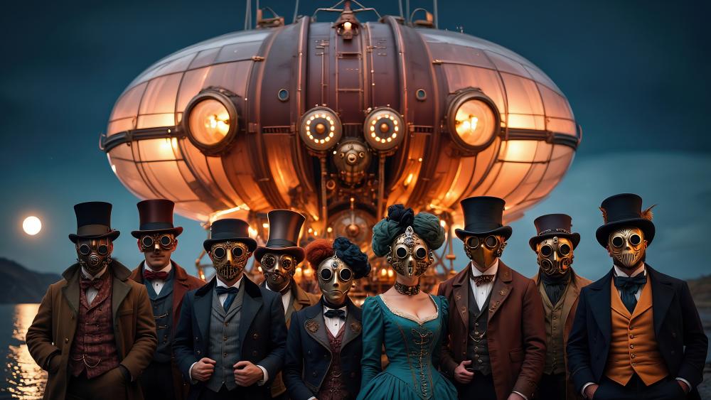Steampunk Guardians of the Skies wallpaper