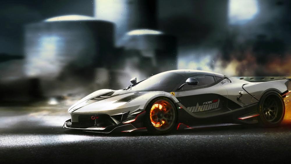Ferrari FXX K Ignites the Night wallpaper