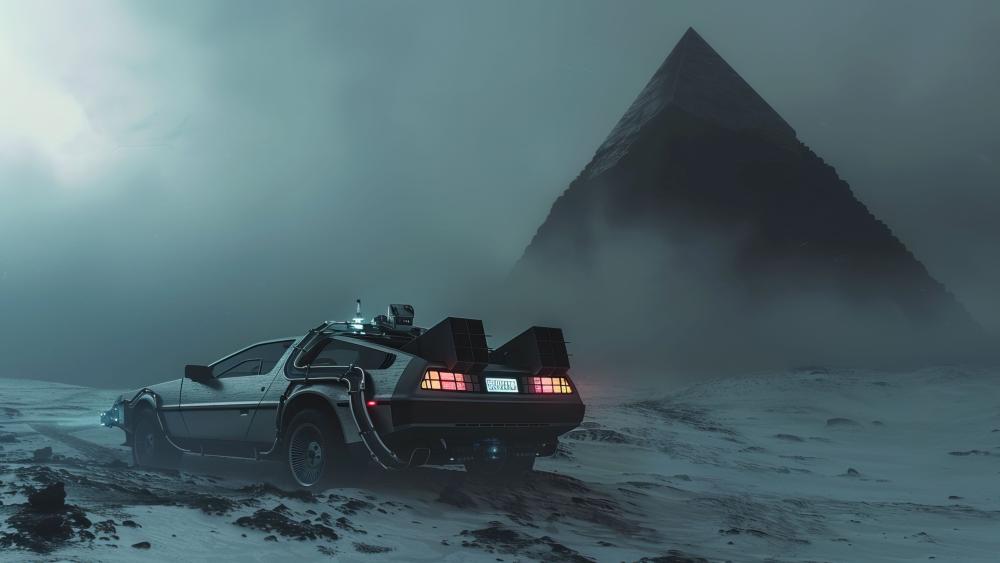 Futuristic Journey Beyond the Horizon wallpaper