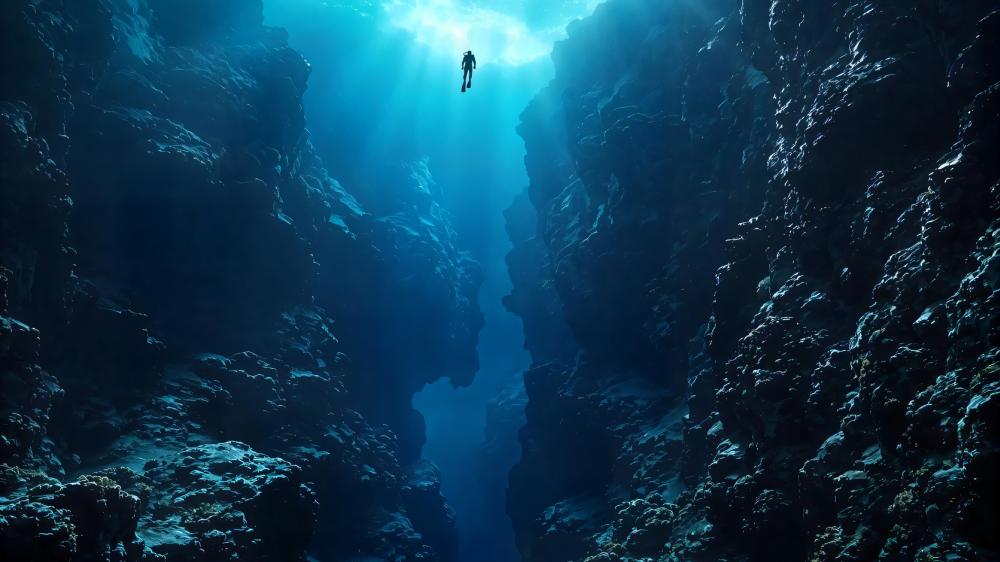 Underwater Adventure in AI-Generated Dive Scene wallpaper