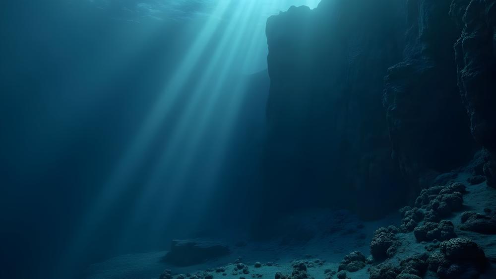 Ocean Tranquility with Sunlit Depths wallpaper