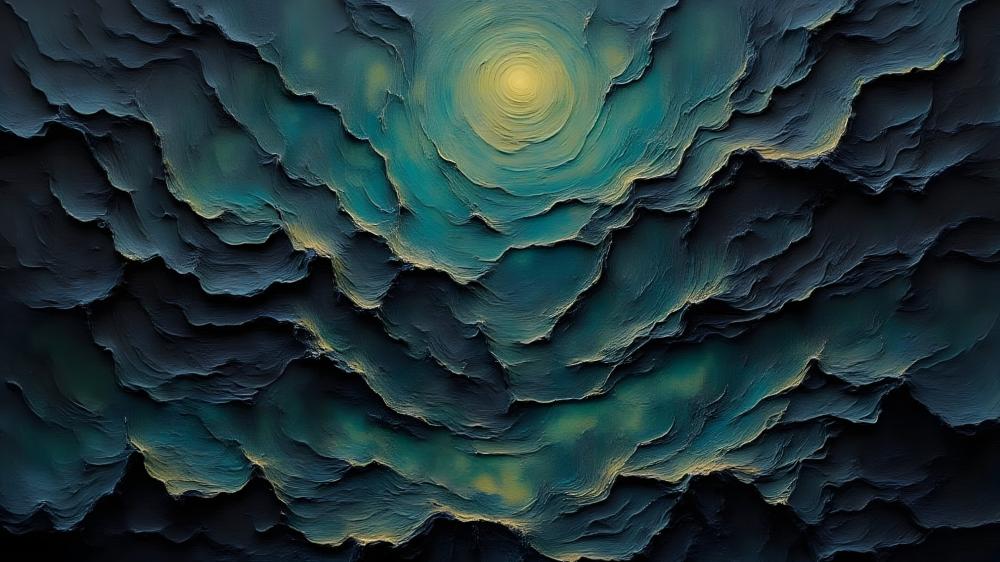 Stormy Layers Dreamscape: Ethereal Impressionist Depth wallpaper