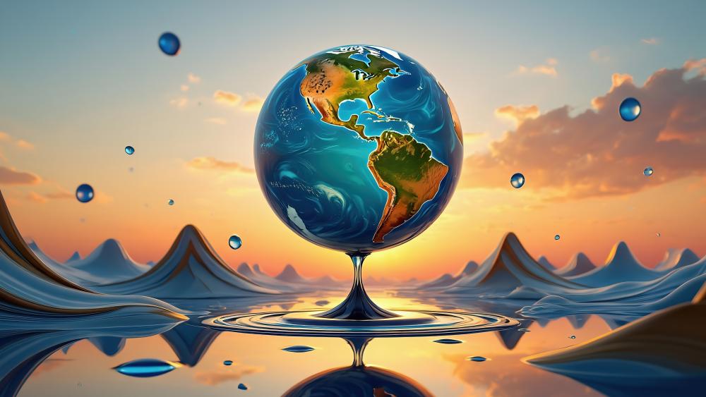 Ripples of the Earth: A Surreal Vista wallpaper